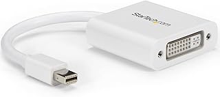 Mini DisplayPort to DVI Adapter - Mini DP to DVI-D Converter - 1080p Video - mDP or Thunderbolt 1/2 Mac/PC to DVI Monitor - mDP 1.2 to DVI Single-Link Adapter Dongle - White