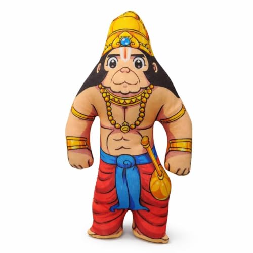 Image of Veer Hanuman 7.5 inches Soft and Plush Washable Toy Veer Hanuman Soft Toy Cuddly and Washable Plush Dolls | Perfect for Kids Home Decor and Spiritual Gifting