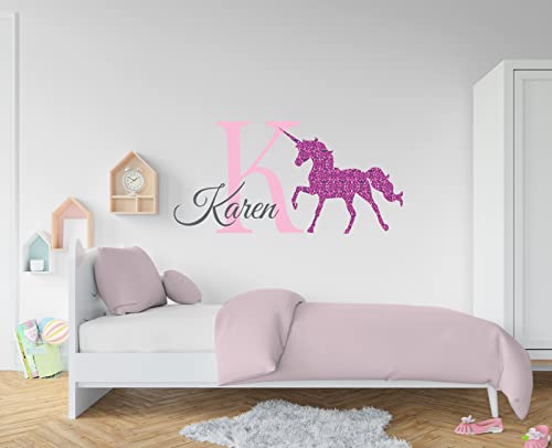 Vinilo decorativo unicornio para pared habitación niña miniatura 2
