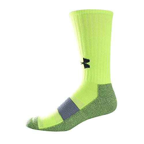 Under Armour Men's Performance Crew Socks, Hi-Vis Yellow, Large