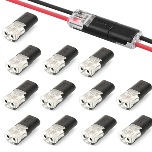 12 Stück Wasserdichter Steckverbinder für Kabel Dür 18-22 AWG, Schneller Kabelstecker für Auto, Kayak, Boote, Roller, Motorrad