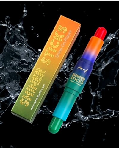 Image of SHINER STICKS Dual-Sided, 14 Colors Athlete Colored Eyeblack, SPF30 UVA&UVB Sunscreen Protection and Moisturizer, Non-Greasy, Glare Reduction, Sweat-Resistant, Easy Removal (Orange & Green)