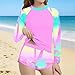 Girls Raglan Long Sleeve Rash Guard Boyshorts Swimsuits 2 Piece Bathing Suit UPF 50+ Swimwear for 6-15 Years