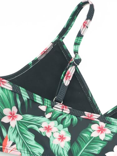 Image of SHEKINI Girls Bikini Set with Skirt 3-Piece Swimwear Floral Print Swimsuit