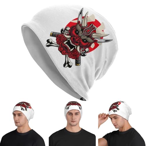 Bonnet démon du Japon ninja en maille thermique doublée pour affronter le grand froid
