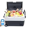 AceRide 12 Volt Refrigerator, 48QT(45L) 12V Fridge, Electric Cooler 12/24V DC 120-240V AC -4?~68?, 12V Freezer Removable Divider, Car Fridge for Camping, RV, Travel, Fishing, Outdoor
