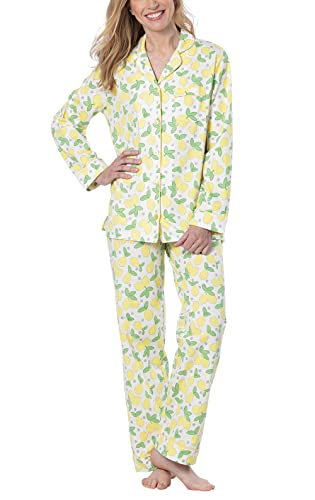 Pajamagram Pj Sets For Women - Soft Cotton Pajamas Women, Yellow, Large / 14-16 #TOP4