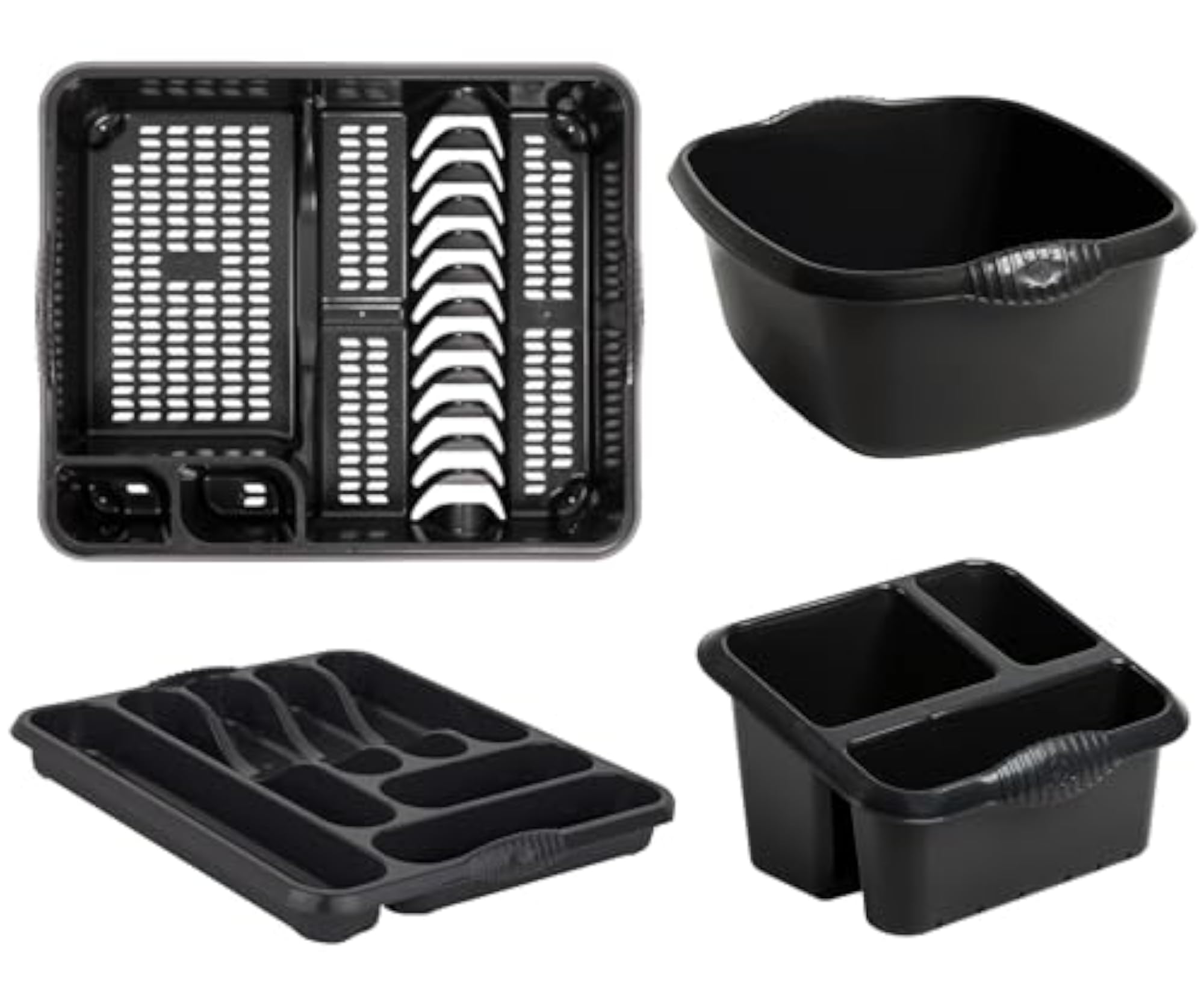 4-Piece Kitchen Sink Set, Large Dish Drainer