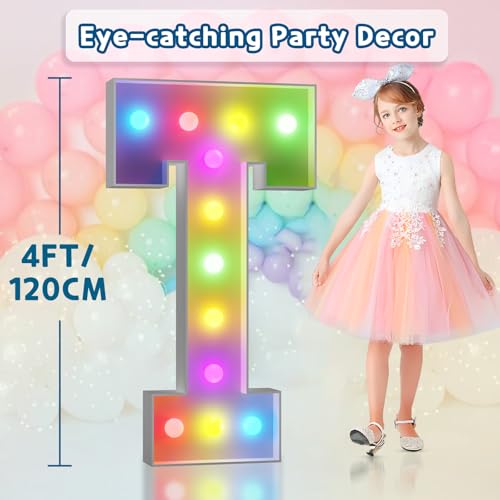 Image of Imprsv Colorful Marquee Letters 4 Feet Tall, Large Light up Letters T