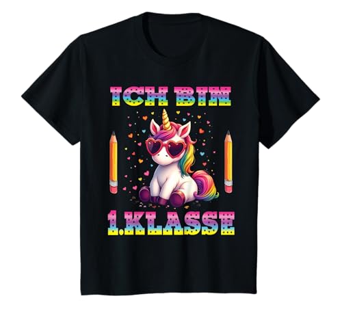 Einschulung 2025 'Ich Bin 1. Klasse Schulkind Einhorn T-Shirt