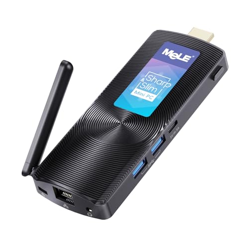 MeLE PCG02 Fanless Mini PC Stick Windows 11 Pro Celeron J4125 8GB 128GB Micro Desktop Computer Stick Support HDMI 4K 60Hz Wi-Fi5 Gigabit Ethernet BT4.2 on Business Office Industrial IOT Media Home