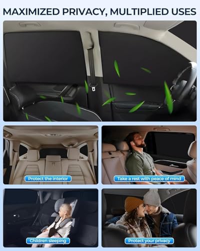 Image of for Jeep Grand Cherokee 2011-2021 Car Window Shades, 8pcs Privacy Sun Shade Set for Front Windshield Side and Rear Windows, Full Window Covers Keeps Vehicle Cool for Camping Napping
