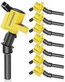 SPARKWHIZ Ignition Coil Pack DG508: Set Of 8, Curved Boot, 18.9% More Energy, Compatible With Ford...
