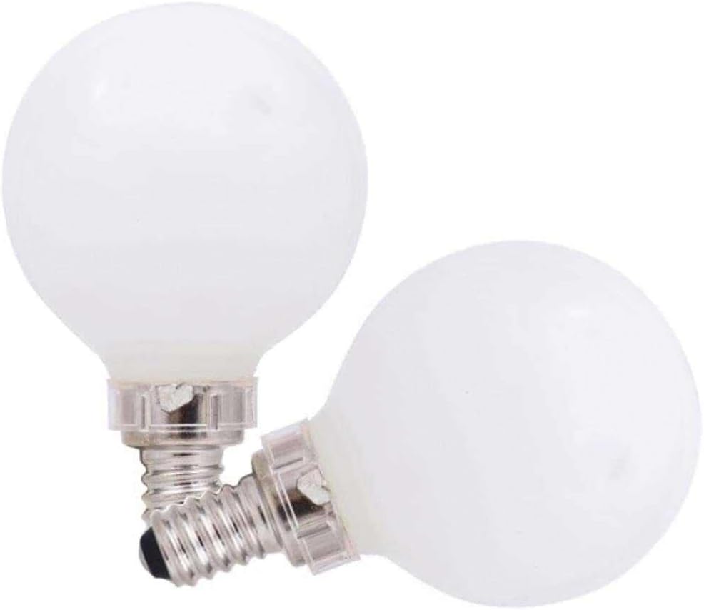 SYLVANIA 5.5 Watt G16.5 Globe LED Light Bulb, Candelabra Base (E12), 2700K Warm White, Frosted, Dimmable, 500 Lumens, 2 Pack
