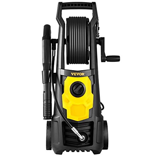 VEVOR Electric Pressure Washer, 2000 PSI 1.76 GPM, Portable Cleaner with 30ft Hose Reel, Foam Cannon & 5 Nozzles for Cars, Patios, Fences - ETL Listed