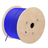 LEKVKM Cat8 Ethernet Cable 650 ft, Heavy Duty S/FTP Outdoor & Indoor Rated, 40Gbps 2000MHz High Speed LAN Network Cable, Direct Burial UV Resistant Weatherproof Bulk Wire – Blue
