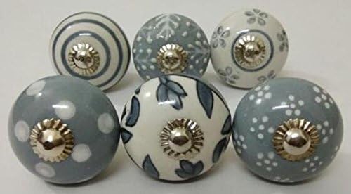 LIGHT GREY COLOR CERAMIC KNOBS DRAWER PULLS KID BEDROOM KNOBS CABINET KNOBS KITCHEN KNOBS PULLS (DESIGN 14)