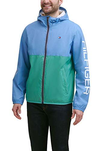 Image of Tommy Hilfiger Men's Lightweight Active Water Resistant Hooded Rain Jacket