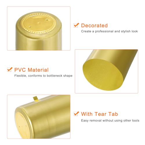 Cápsulas termorretráctiles para embotellar vino en casa y bodegas, tapas amarillas de PVC, 30mm 4