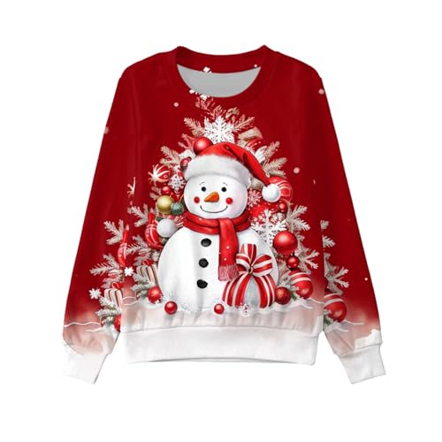 Weihnachtspulli Kinder 146, Sweatshirt Mädchen 134 Ohne Kapuze...
