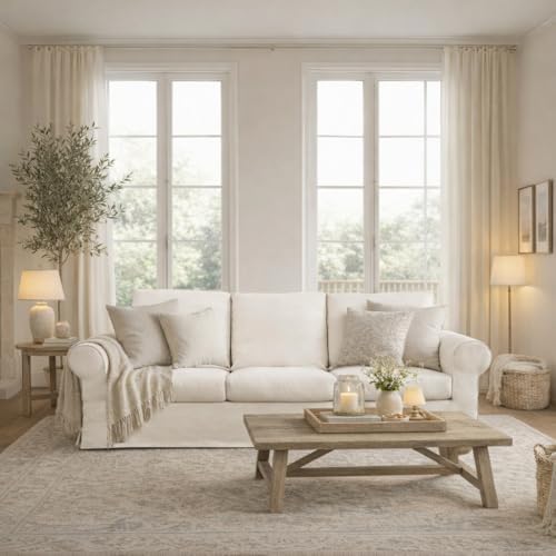 89" 3 Seater Sofa for Living Room, Deep Seated Comfy Couch with R...