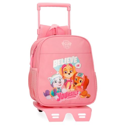 Joumma Paw Patrol La Patrulla Canina Believe in Yourself Mochila Preescolar con Carro Rosa 23x25x10 cms Poliéster 5,25L