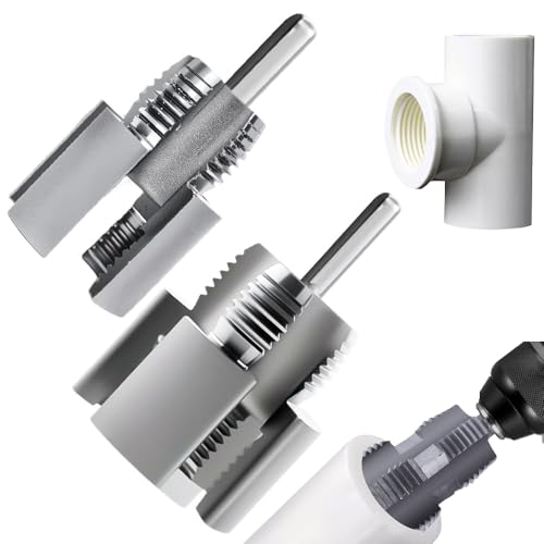 2 PCS Pipe Thread Cutting Tool,Integrated Internal & External Pipe Threading Tool,Electric Drill Compatible PVC Pipe Threader Kit,1/2