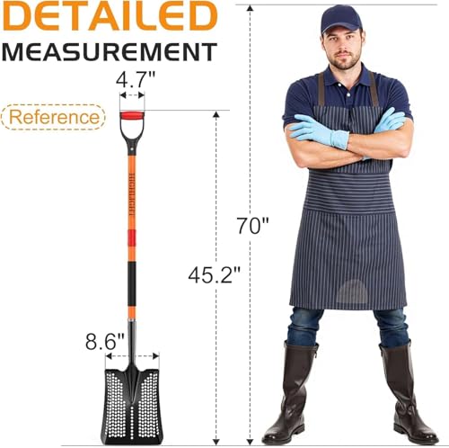 Pala tamizadora cuadrada de 45" desmontable y fácil de montar miniatura 3