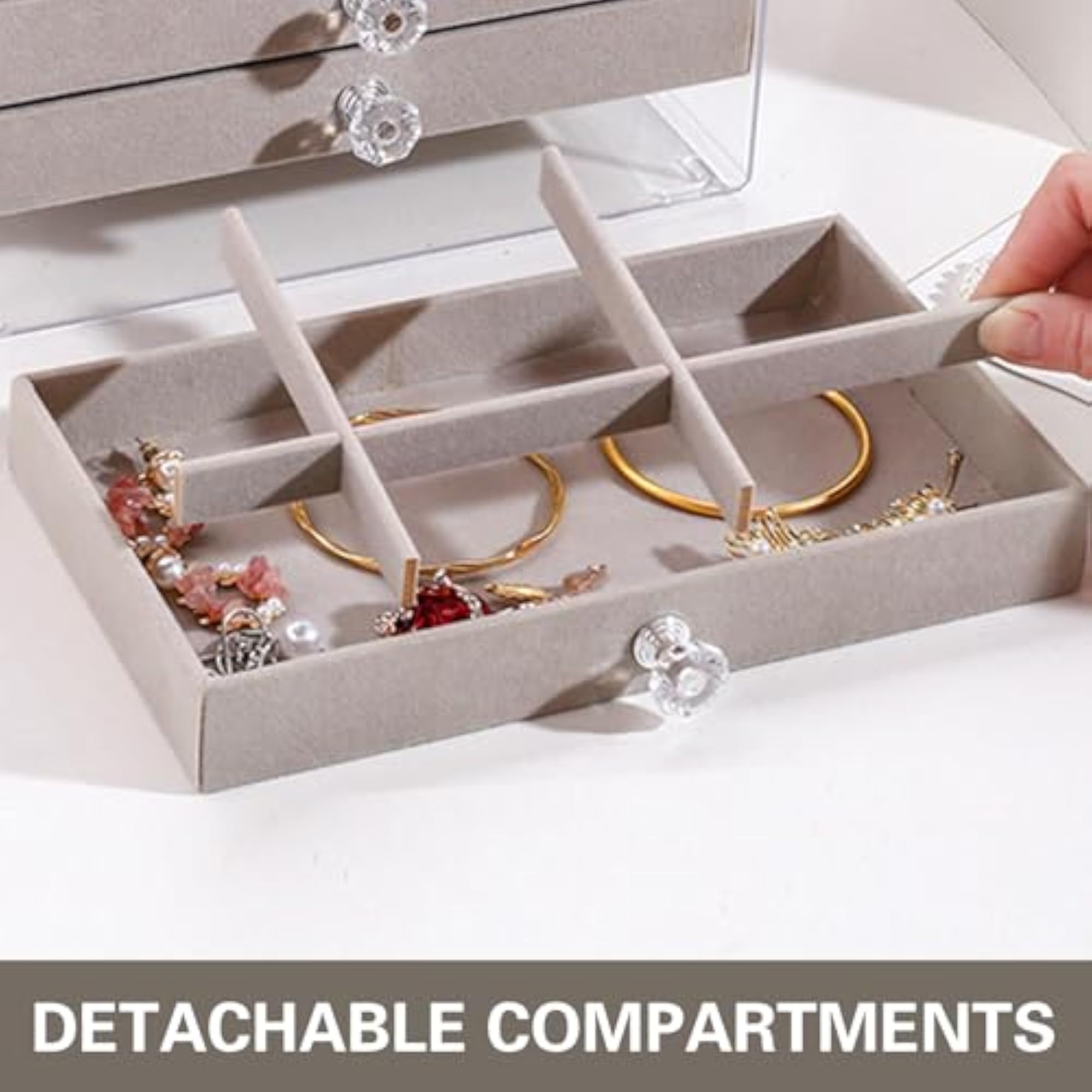 Acrylic Jewellery Organiser with 3 Drawers, Transparent Box