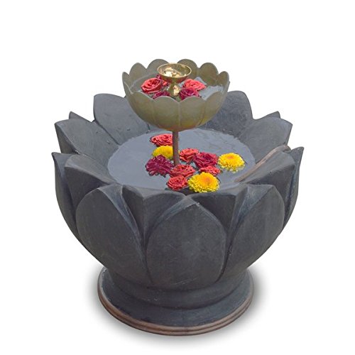 Greymode Polyester and Polyester Blend Floral Uruli Bowl - 1 Piece, Black