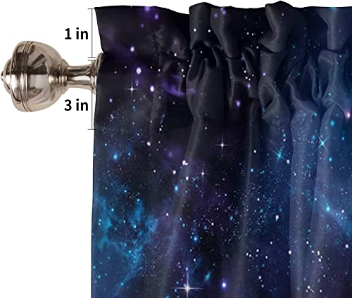 Zadaling Valance Curtain For Kitchen,Galaxy Star Nebula Space Starry Sky Window Valance For Living Room Scroll,Rod Pocket Valances For Bedroom Decor,Window Treatment Valance 1 Panel 18" X 54" #TOP5
