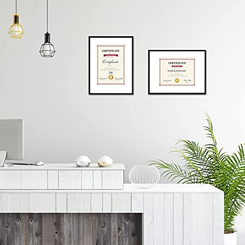 Giftgarden 8.5 X 11 Picture Frame With Mat Aluminum, Metal 12X16 Frames Matted To 8.5X11 Certificate Award Document For Wall Hanging, Black, Set Of 8 #TOP3