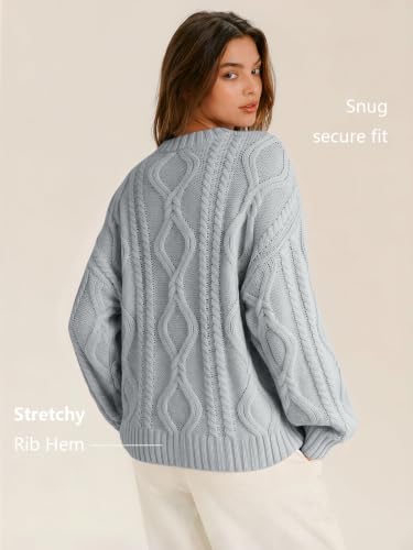 Image of Trendy Queen Women's Oversized Cable Knit Sweaters 2026 Fall Outfits | Quiet Luxury Style, Chunky Knit Texture, Winter Holiday Outfit, Easy Layering Piece, Fall Fashion Staple