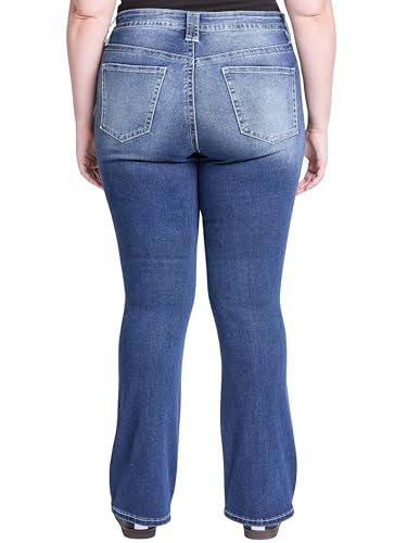 YMI Women's Plus Mid Rise Premium Stitch Bootcut Jeans, Ep0183863
