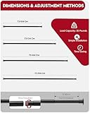 Extendable Wardrobe Rod, Black Stainless Steel Retractable Wardrobe Rail, 74-103cm Adjustable Clothes Rail for Wardrobe and Balcony (25MM) - Image 4