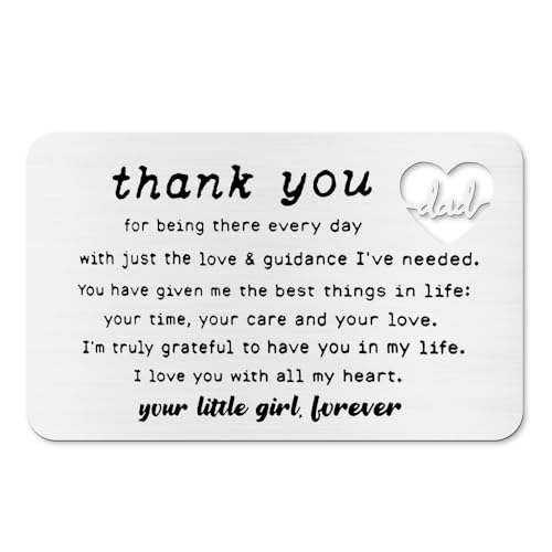 Fathers Day Gift for Dad Wallet Card from Daughter and Daddy Birthday Gifts for Men Father's Day Gifts from Kids Thank You Dad Gifts from Daughter and Father Of The Bride Wedding Gift Card