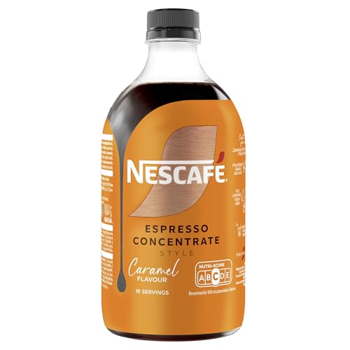 NESCAFÉ Espresso Concentrate Caramelo, con café Arábica y sabor caramelo, Concentrado líquido para iced coffee y lattes, Botella 500 ml