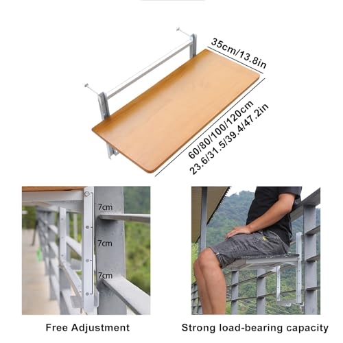 Table balustrade suspendue balcon réglable pour aménager les petits espaces