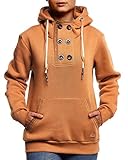 OPTIMALE PASSFORM: Der Slim Fit Sweater - Hoodie passt sich ihrem Körper durch einen taillierten Schnitt optimal an. Das zeitlose Design des Damen Pullis mit Kapuze sieht extrem modern und stylisch zugleich aus.