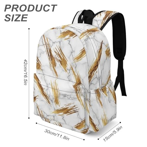 Sac à dos ordinateur portable texture marbre doré premium
