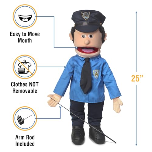 Buy 25" Policeman, Peach Male, Full Body, Ventriloquist Style Puppet