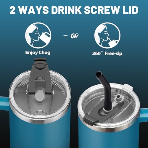Image of ICIOI 40 oz Tumbler with Handle and Straw - Spill Proof Travel Coffee Mug