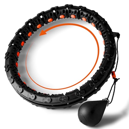 SQUATZ Adult Fitness Hula Hoop - Weight Loss & Workout, Black, ABS & Rubber, 15 Inch, SQDHOH-1.5