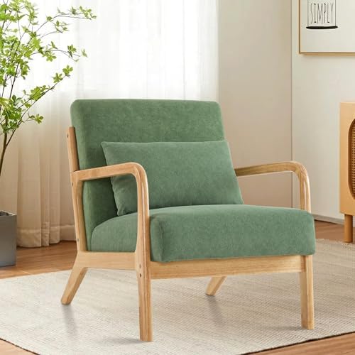 Aunekiv Mid Century Accent Chair, Green