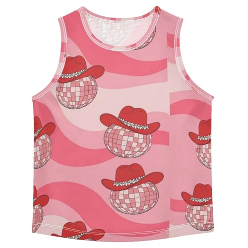 J JOYSAY Western Cowboy Cowgirl Hat Boys Tank Top Sleeveless Muscle Shirts Quick Dry Sport Active Workout Kids T-Shirts 3-15T