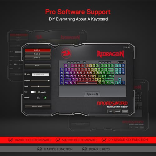 Tastiera K588, 87 Tasti TKL, Cablata, RGB, Interruttori Rossi, 10 Tasti Macro, Poggiapolsi, Batteria Lunga - Tastiera gaming - Immagine 7