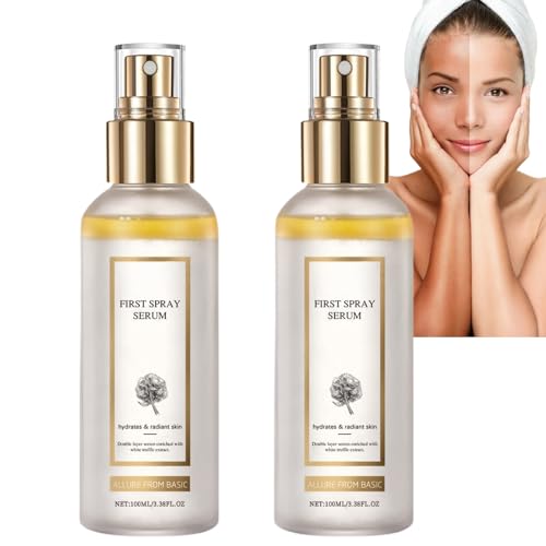 Nuvilo First Serum Face Mist, sérum feuchtigkeitsspendendes Glow pour une peau éclatante, brume légère non collante, All-in-One-Gesichtsspray douce végétalienne, absorption rapide (2pcs)