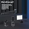 FDUCE USB/XLR Gaming Microphone kit, Dynamic PC Mic for Podcasting Streaming, Computer RGB Mic Kit with Boom Arm Stand, Mute Button and Headphone Jack, for Recording, Vocal Voice-Over (D30+)