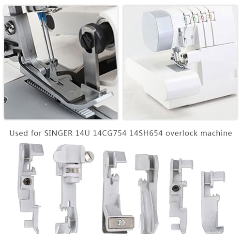 Set de 6 prensatelas para máquina de coser overlock miniatura 6