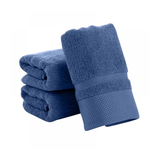 Toallas de mano de algodón para baño, gimnasio y spa en azul oscuro, pack de 3 2